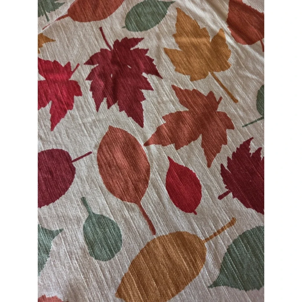 Threshold 66 Round Tablecloth Fall Leaves Thanksgiving Cotton